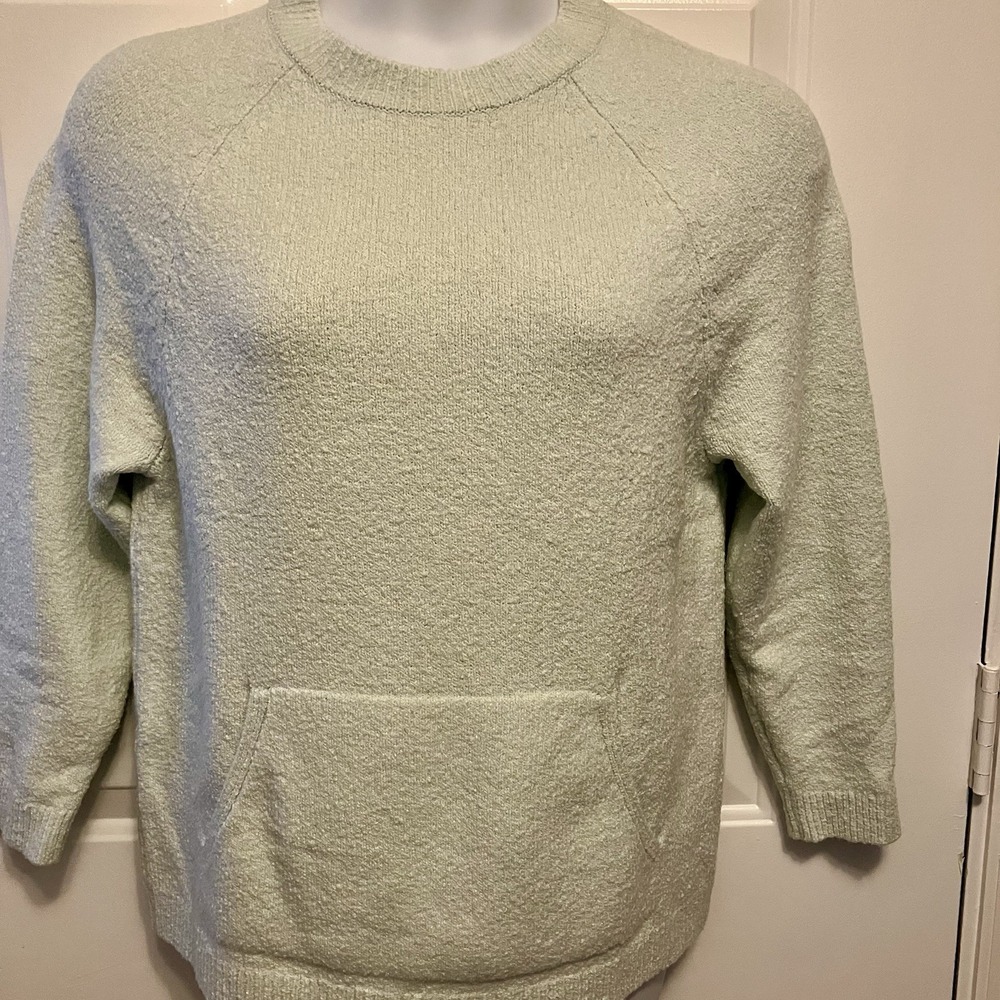 J Jill Pure Jill Sweater Small Green Soft Kangaroo‎ Pocket Long Sleeve Pullover